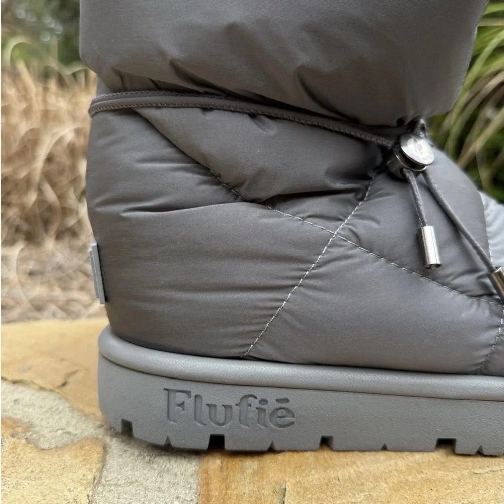 Flufie Pillow Anthropology Winner Goose Down Women’s Boots Sz 9 Gray - Picture 2 of 7